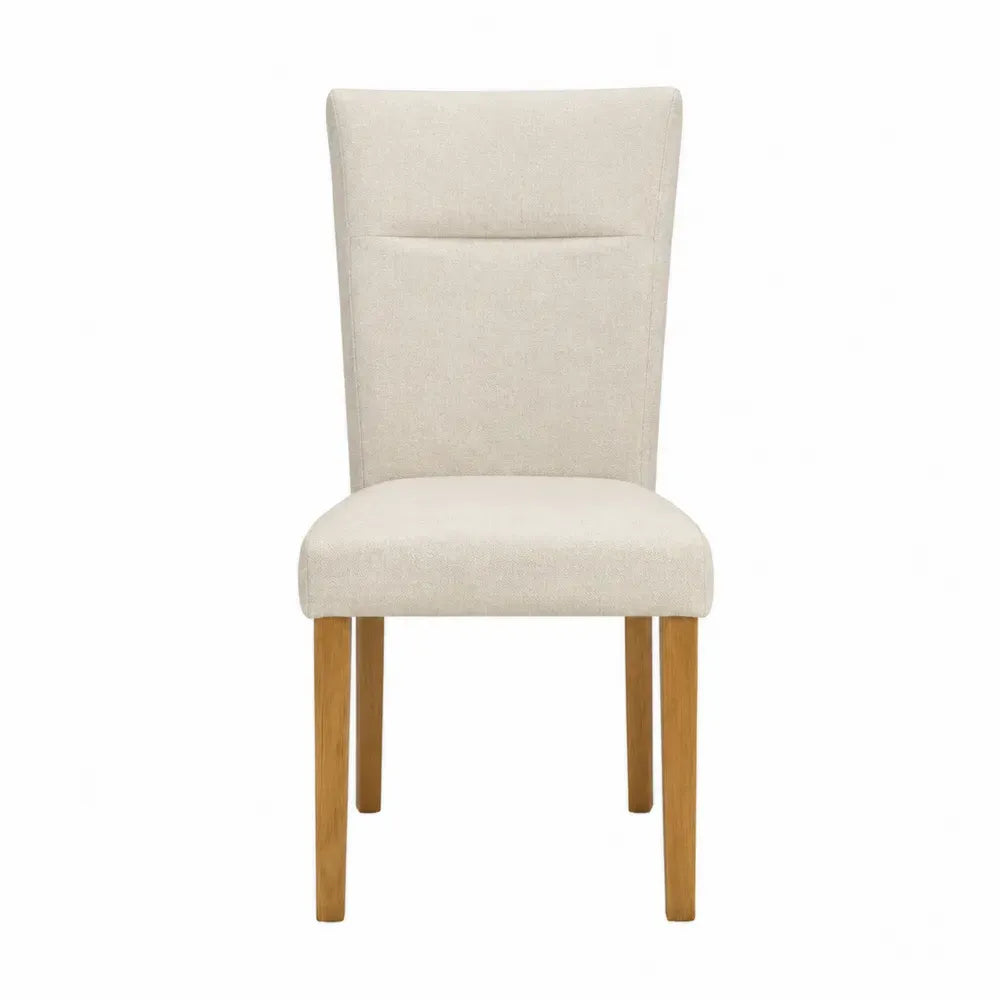 Silla de comedor 88 cm madera maciza de haya asiento tapizado beige respaldo acolchado patas madera natural diseño moderno